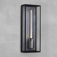 Load image into Gallery viewer, Caged Outdoor Wall Light in Steel.
