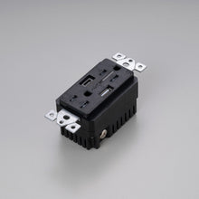 Load image into Gallery viewer, Combination Duplex Outlet Module with USB-A and USB-C Ports in Detail.

