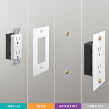 Load image into Gallery viewer, Duplex Outlet Module in Detail.
