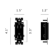 Load image into Gallery viewer, Duplex Outlet Module - line drawing.
