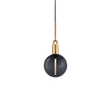 Load image into Gallery viewer, Forked Globe Pendant Light in Brass/Smoked (Medium).
