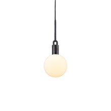 Load image into Gallery viewer, Forked Globe Pendant Light in Gun Metal/Opal (Medium).
