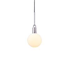 Load image into Gallery viewer, Forked Globe Pendant Light in Steel/Opal (Medium).
