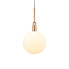 Load image into Gallery viewer, Forked Globe Pendant Light in Brass/Opal (Large).
