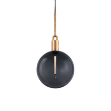 Load image into Gallery viewer, Forked Globe Pendant Light in Brass/Smoked (Large).
