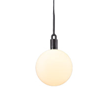 Load image into Gallery viewer, Forked Globe Pendant Light in Gun Metal/Opal (Large).
