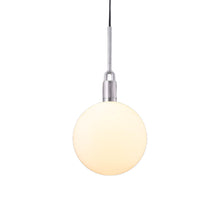 Load image into Gallery viewer, Forked Globe Pendant Light in Steel/Opal (Large).
