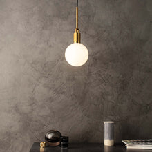 Load image into Gallery viewer, Forked Globe Pendant Light in living room.
