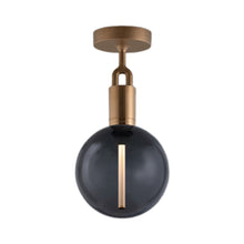 Load image into Gallery viewer, Forked Semi Flush Mount Ceiling Light in Brass/Smoked (Medium).
