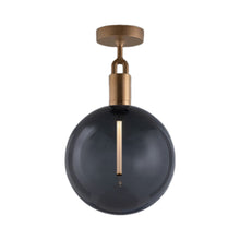 Load image into Gallery viewer, Forked Semi Flush Mount Ceiling Light in Brass/Smoked (Large).
