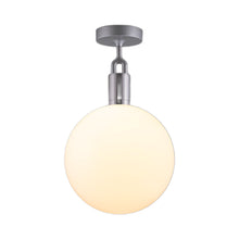 Load image into Gallery viewer, Forked Semi Flush Mount Ceiling Light in Steel/Opal (Large).

