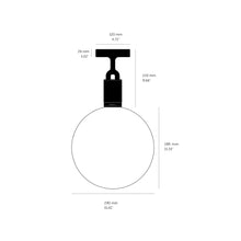 Load image into Gallery viewer, Forked Semi Flush Mount Ceiling Light - line drawing.

