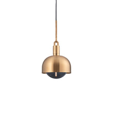 Load image into Gallery viewer, Forked Shade Globe Pendant Light in Brass/Smoked (Medium).
