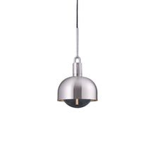Load image into Gallery viewer, Forked Shade Globe Pendant Light in Steel/Smoked (Medium).
