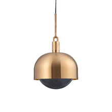 Load image into Gallery viewer, Forked Shade Globe Pendant Light in Brass/Smoked (Large).
