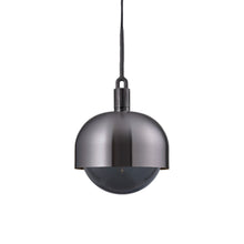 Load image into Gallery viewer, Forked Shade Globe Pendant Light in Gun Metal/Smoked (Large).
