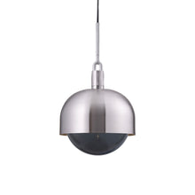 Load image into Gallery viewer, Forked Shade Globe Pendant Light in Steel/Smoked (Large).
