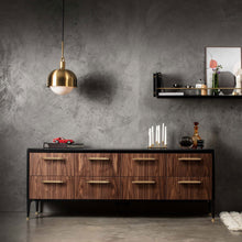 Load image into Gallery viewer, Forked Shade Globe Pendant Light in living room.
