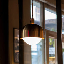 Load image into Gallery viewer, Forked Shade Globe Pendant Light in living room.
