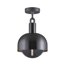 Load image into Gallery viewer, Forked Shade Globe Semi Flush Mount Ceiling Light in Gun Metal/Smoked (Medium).
