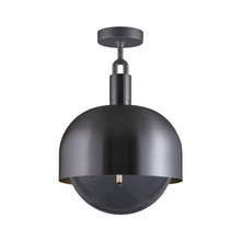 Load image into Gallery viewer, Forked Shade Globe Semi Flush Mount Ceiling Light in Gun Metal/Smoked (Large).
