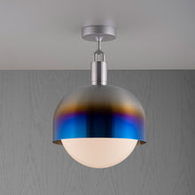 Load image into Gallery viewer, Forked Shade Globe Semi Flush Mount Ceiling Light in Detail.
