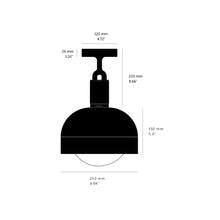 Load image into Gallery viewer, Forked Shade Globe Semi Flush Mount Ceiling Light - line drawing.
