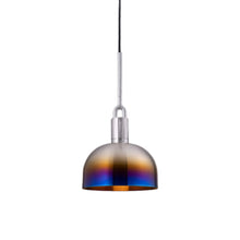 Load image into Gallery viewer, Forked Shade Pendant Light in Burnt Steel (Medium).

