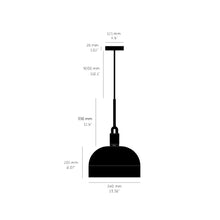 Load image into Gallery viewer, Forked Shade Pendant Light - line drawing.
