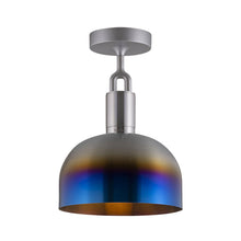Load image into Gallery viewer, Forked Shade Semi Flush Mount Ceiling Light in Burnt Steel (Medium).
