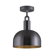 Load image into Gallery viewer, Forked Shade Semi Flush Mount Ceiling Light in Gun Metal (Medium).
