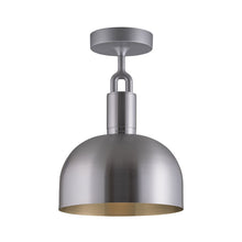 Load image into Gallery viewer, Forked Shade Semi Flush Mount Ceiling Light in Steel (Medium).
