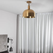 Load image into Gallery viewer, Forked Shade Semi Flush Mount Ceiling Light in living room.
