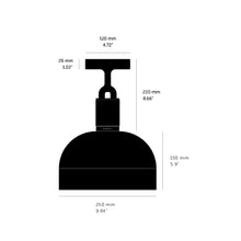 Load image into Gallery viewer, Forked Shade Semi Flush Mount Ceiling Light - line drawing.
