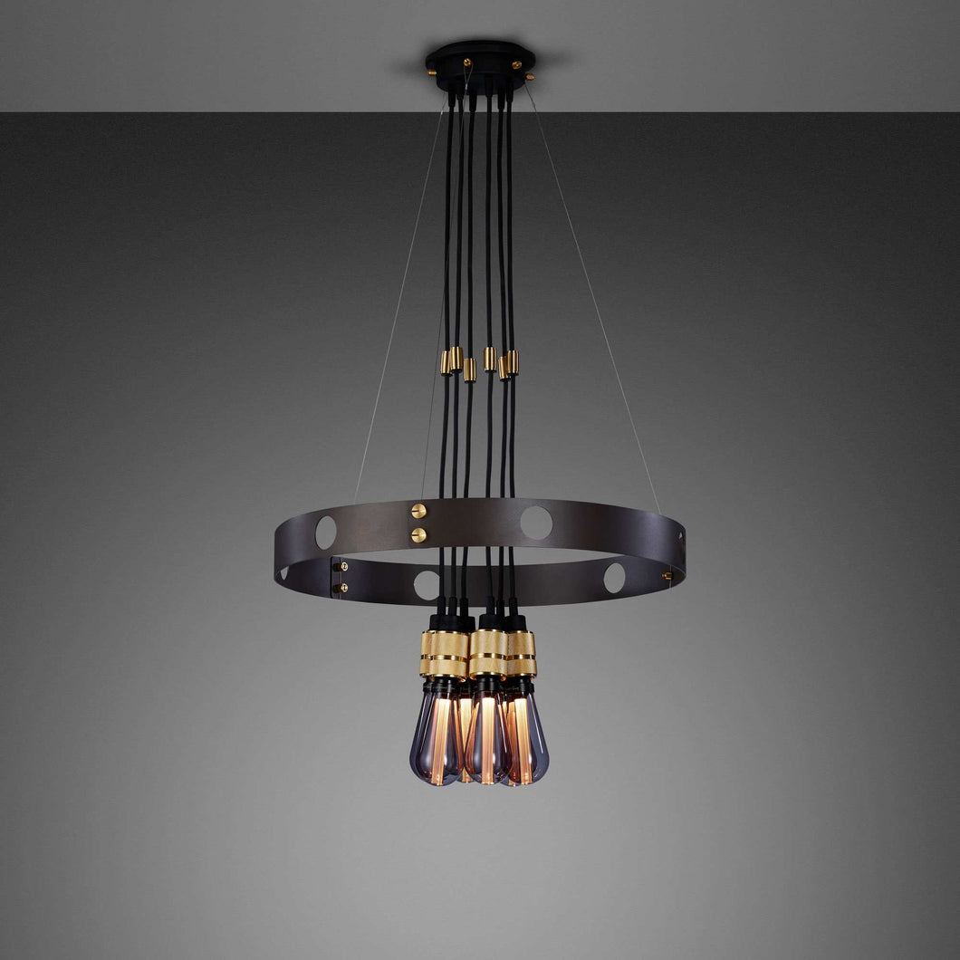 Hero Light Chandelier in Graphite/Brass.
