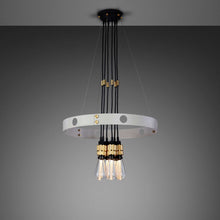 Load image into Gallery viewer, Hero Light Chandelier in Stone/Brass.
