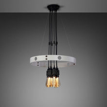 Load image into Gallery viewer, Hero Light Chandelier in Stone/Smoked Bronze.
