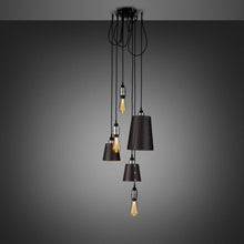 Load image into Gallery viewer, Hooked Mix Multi Light Pendant Light in Graphite/Steel (6-Light).
