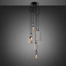 Load image into Gallery viewer, Hooked Mix Multi Light Pendant Light in Stone/Steel (6-Light).
