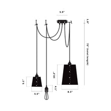 Load image into Gallery viewer, Hooked Mix Multi Light Pendant Light - line drawing.
