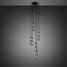 Load image into Gallery viewer, Hooked Nude Multi Light Pendant Light in Brass (6-Light).
