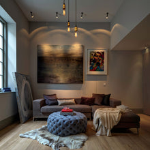Load image into Gallery viewer, Hooked Nude Pendant Light in living room.
