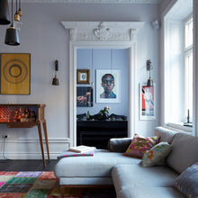 Load image into Gallery viewer, Hooked Wall Light in living room.
