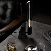 Load image into Gallery viewer, Stoned Table Lamp in living room.
