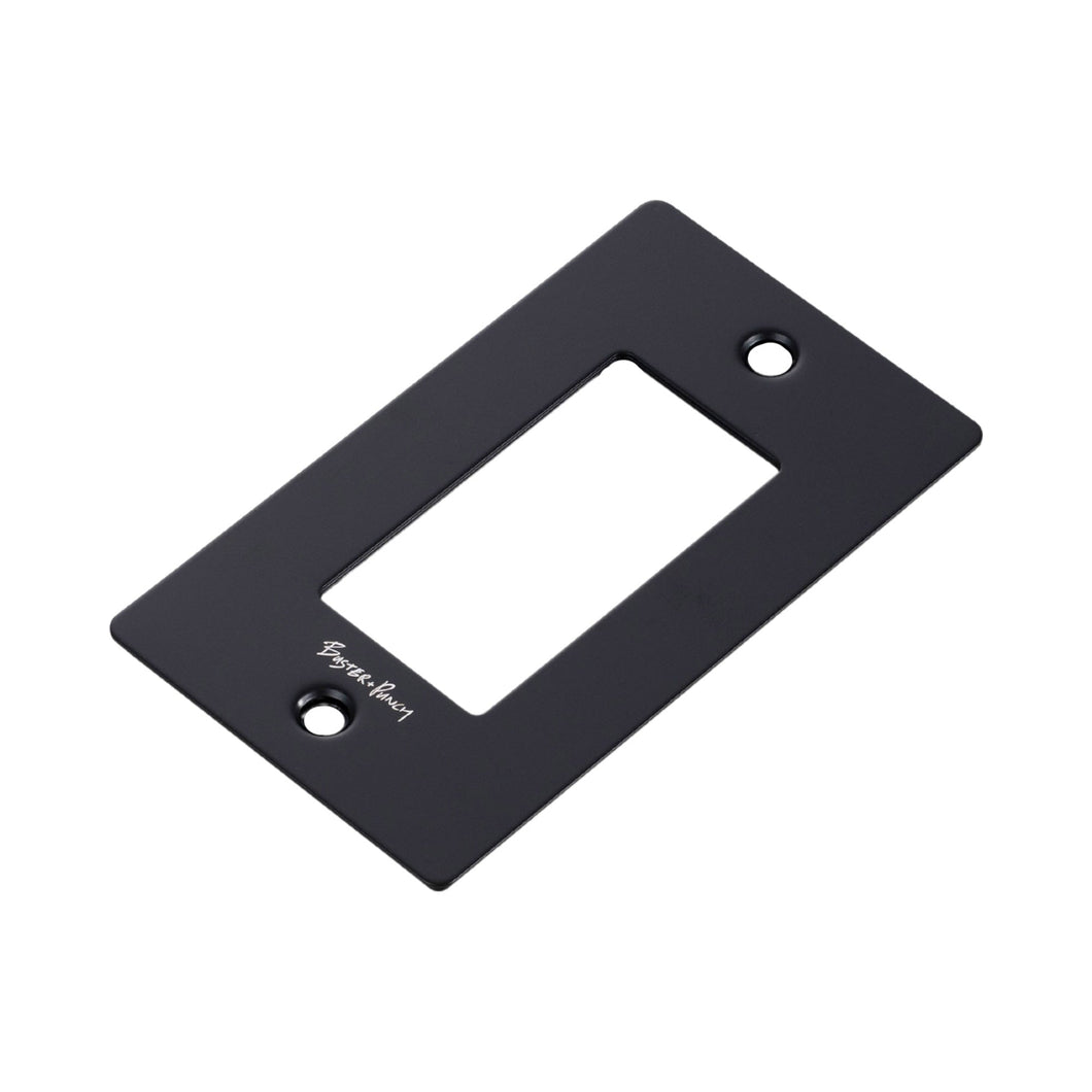 Wall Plate in Black/Logo (1-Gang).