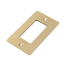 Load image into Gallery viewer, Wall Plate in Brass/Logo (1-Gang).
