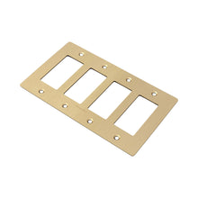 Load image into Gallery viewer, Wall Plate in Brass/Logo (4-Gang).
