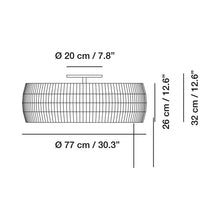 Load image into Gallery viewer, Isamu Flush Mount Ceiling Light - line drawing.
