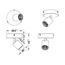 Load image into Gallery viewer, Cayman LED Wall Light - line drawing.
