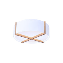 Load image into Gallery viewer, Plura LED Flush Mount Ceiling Light in White Washed Oak/Glossy White (18-Inch).
